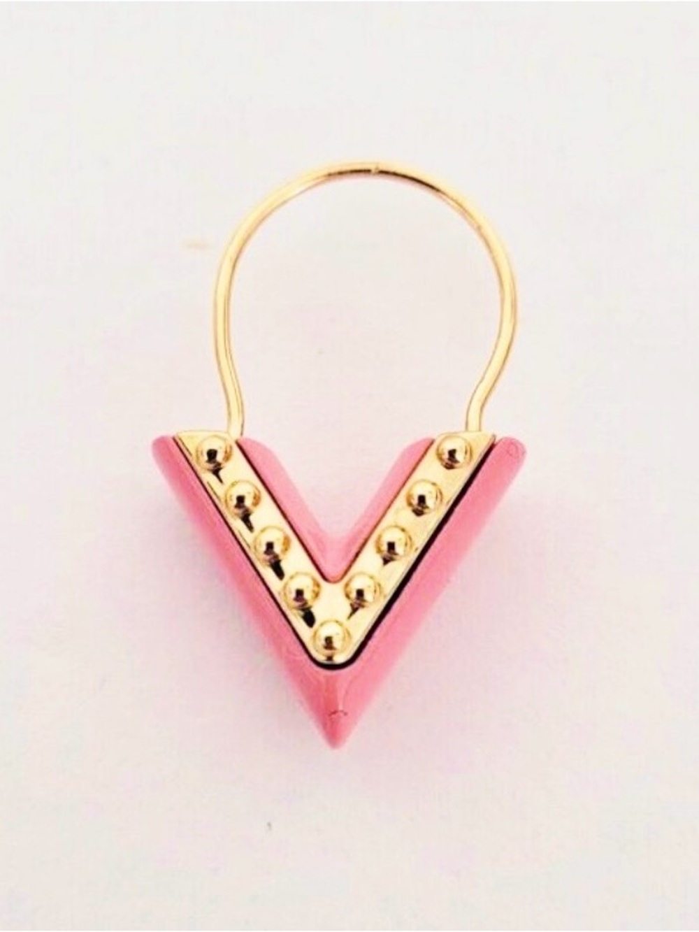 Louis Vuitton Pink and Gold V-Shaped Drop Statement Earring - Picture 2 of 7